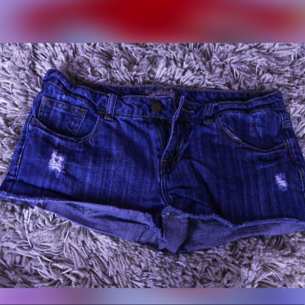 Ripped Blue Denim jean shorts